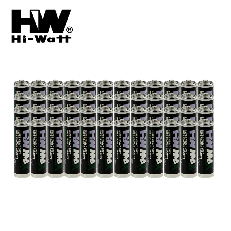 

48Pcs x Hi-Watt R6P 1.5V Super Heavy Duty Battery Carbon-Zinc AA Single Use Dry Battery Batteries For Flashlight , Radio etc