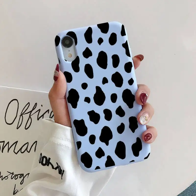 

cow print1 Phone Case Liquid Silicone Phone Case for iPhone 11 Pro Max XR XS X Soft Candy Cover for iPhone 6 6S 7 8 Plus Cases