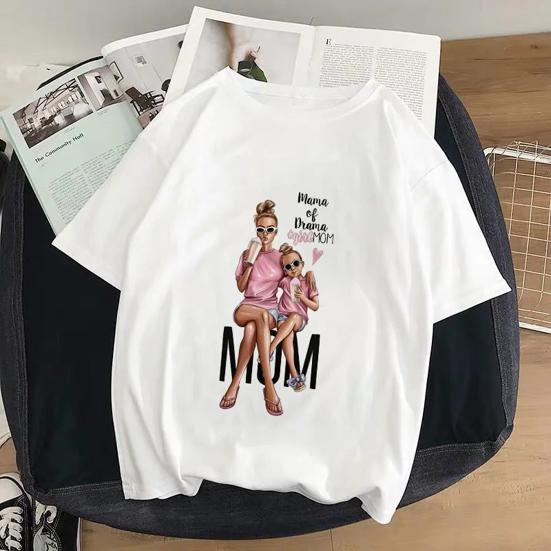 

Футболка женская на день матери, милая рубашка Super Mama, модная одежда в стиле Харадзюку, белый топ для мамы и дочери