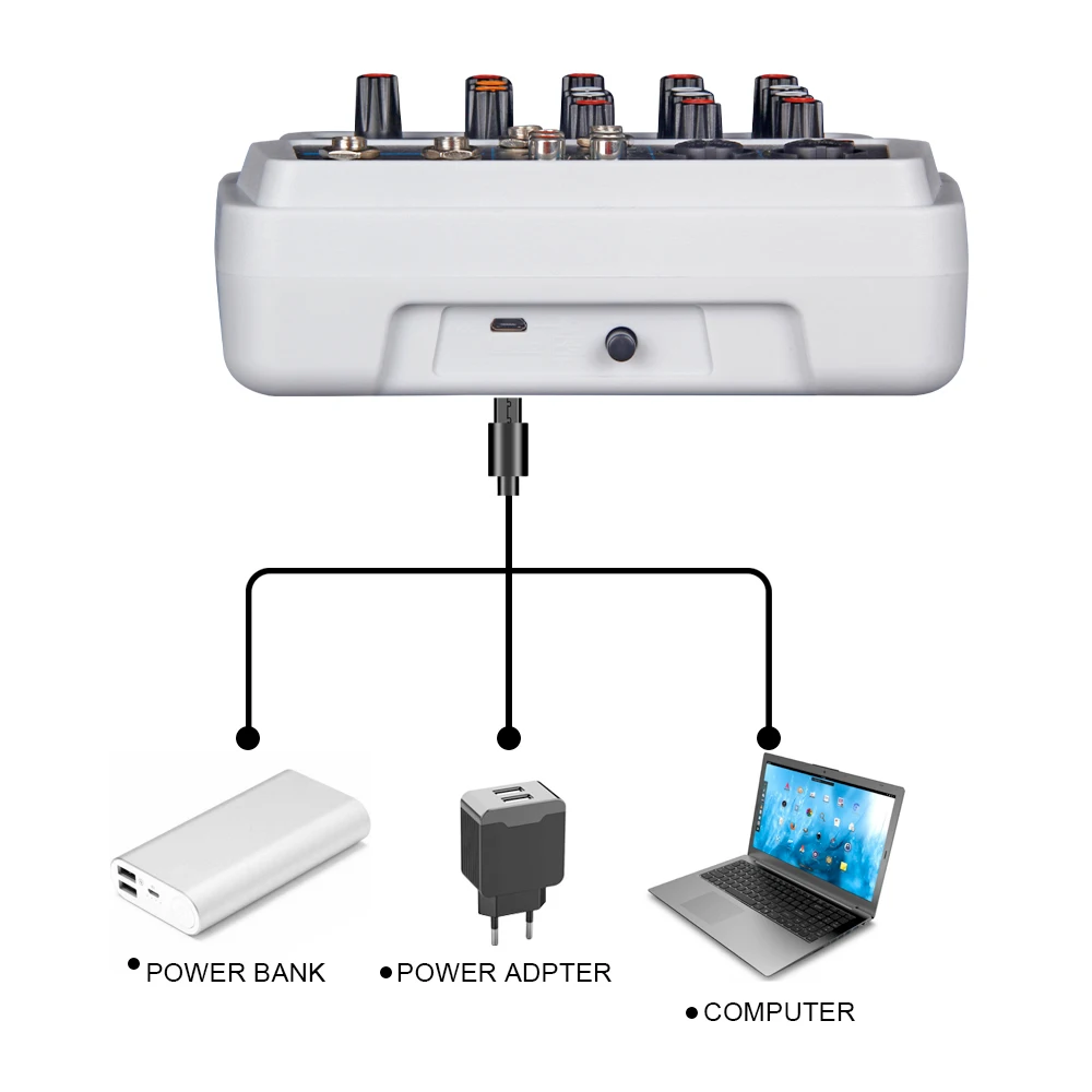 M4 4-канальная портативная цифровая DJ консоль аудиомиксер со звуковой картой bluetooth