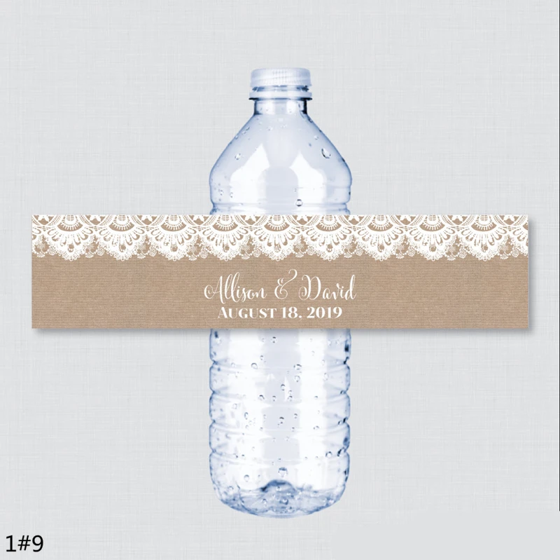Именные свадебные этикетки для бутылок с водой на заказ девочек день рождения в