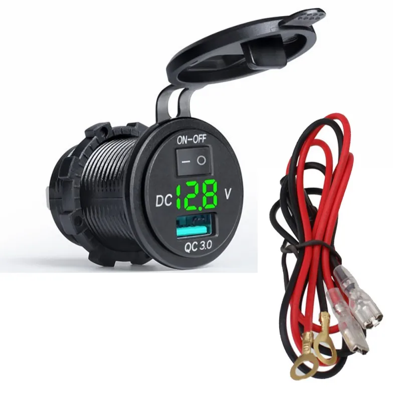 QC3.0 быстрое зарядное устройство с двумя портами USB 12V 24V разветвитель
