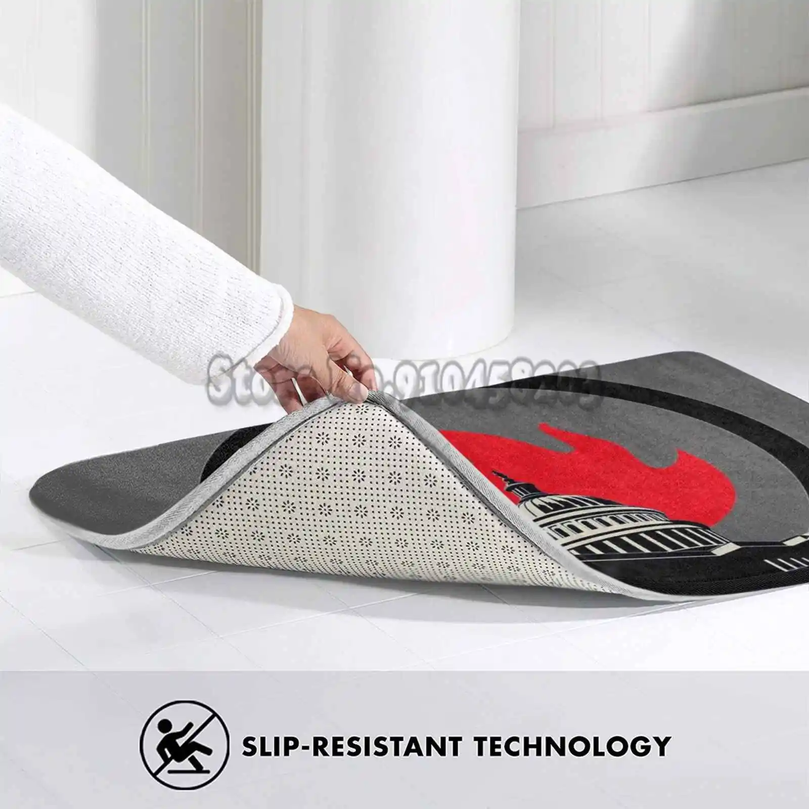 Audiosлав-Flame Over капитал Хилл Оригинальное искусство вдохновлен музыкой напольный