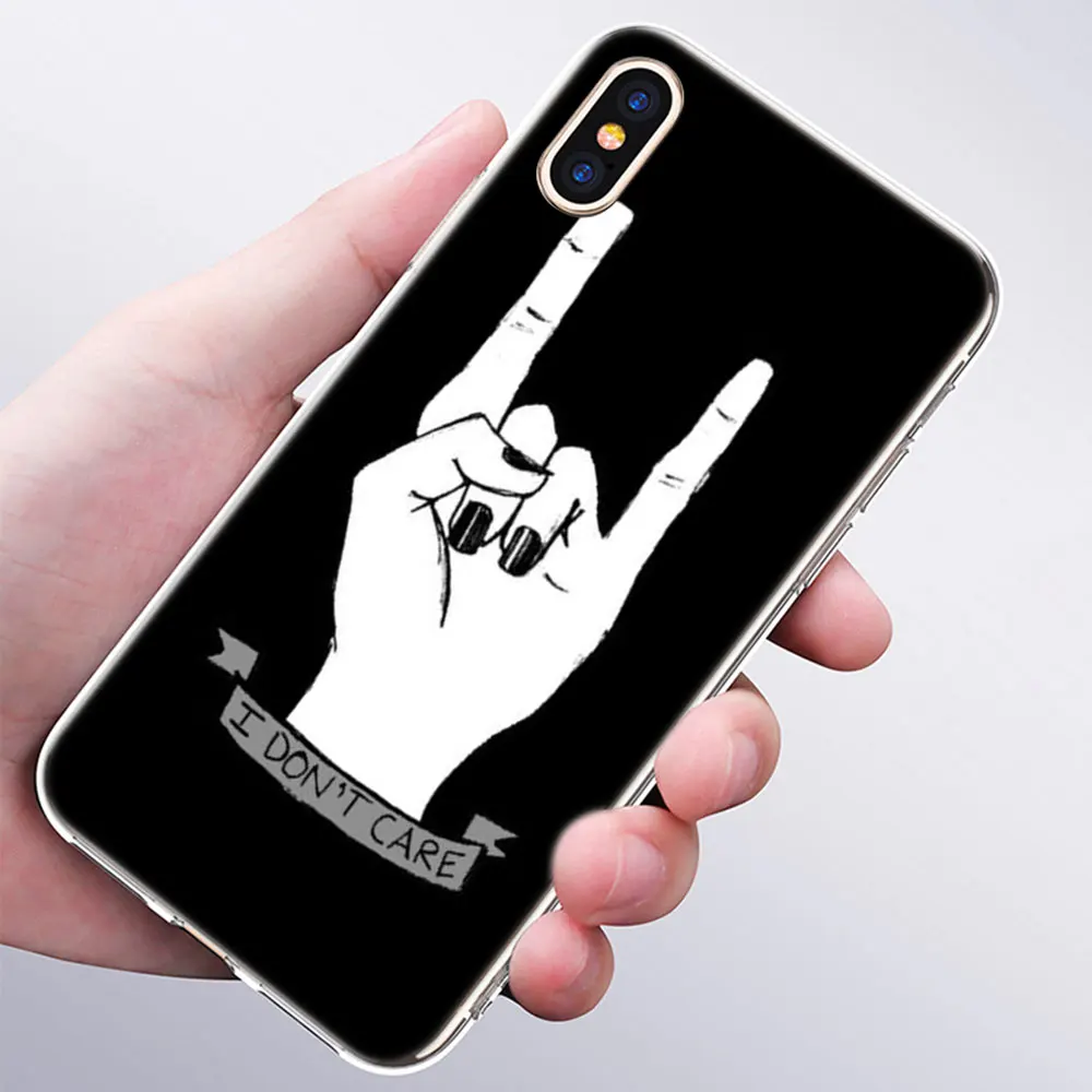 Роскошный мягкий силиконовый чехол для телефона Rock ролл череп для Apple iPhone 11 Pro XS Max X XR 6 6S 7 8 Plus 5 5S SE Модный чехол