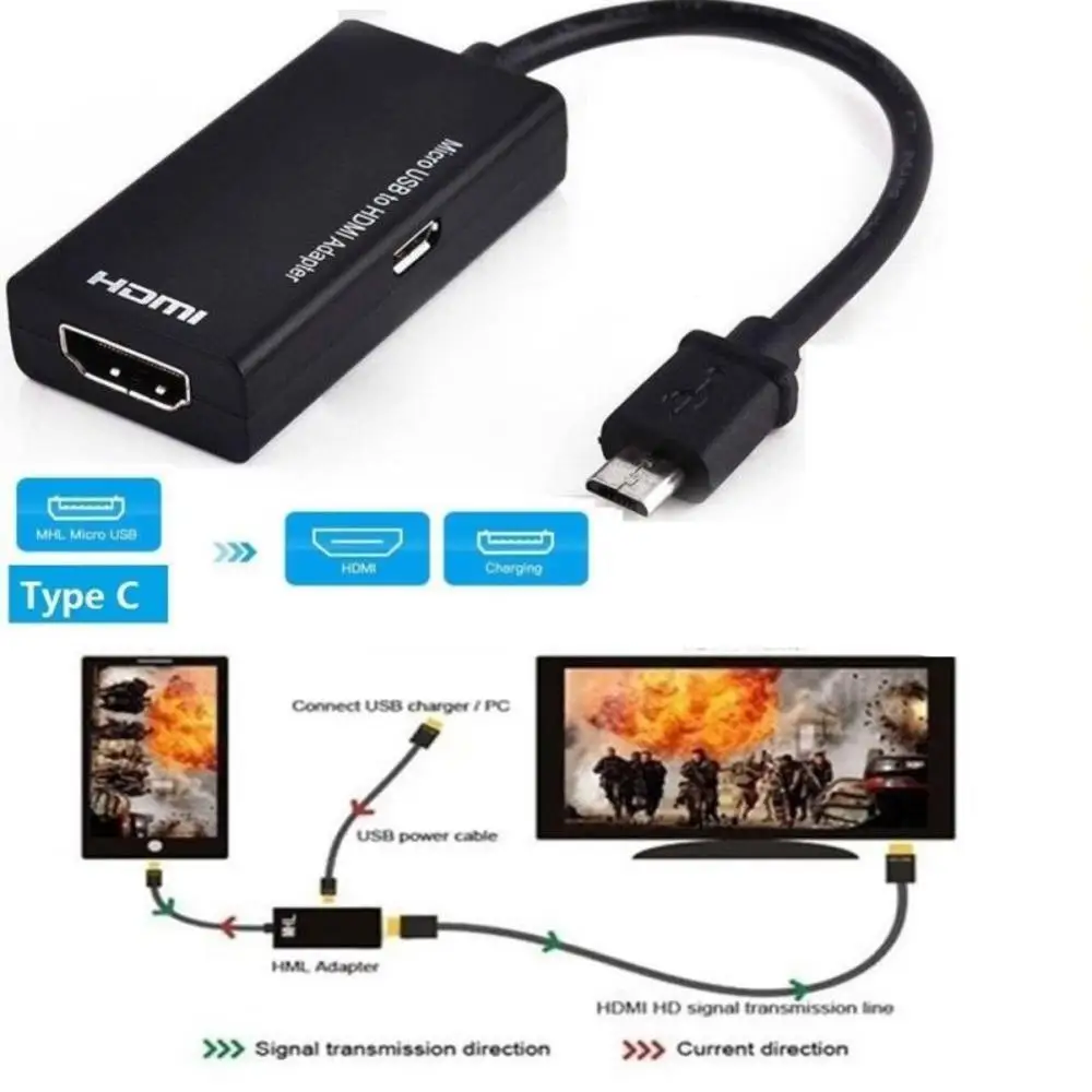Micro USB 2 0 MHL к HDMI кабель HD 1080P для Android Samsung HTC LG конвертер Mini Mirco адаптер|Переходники и