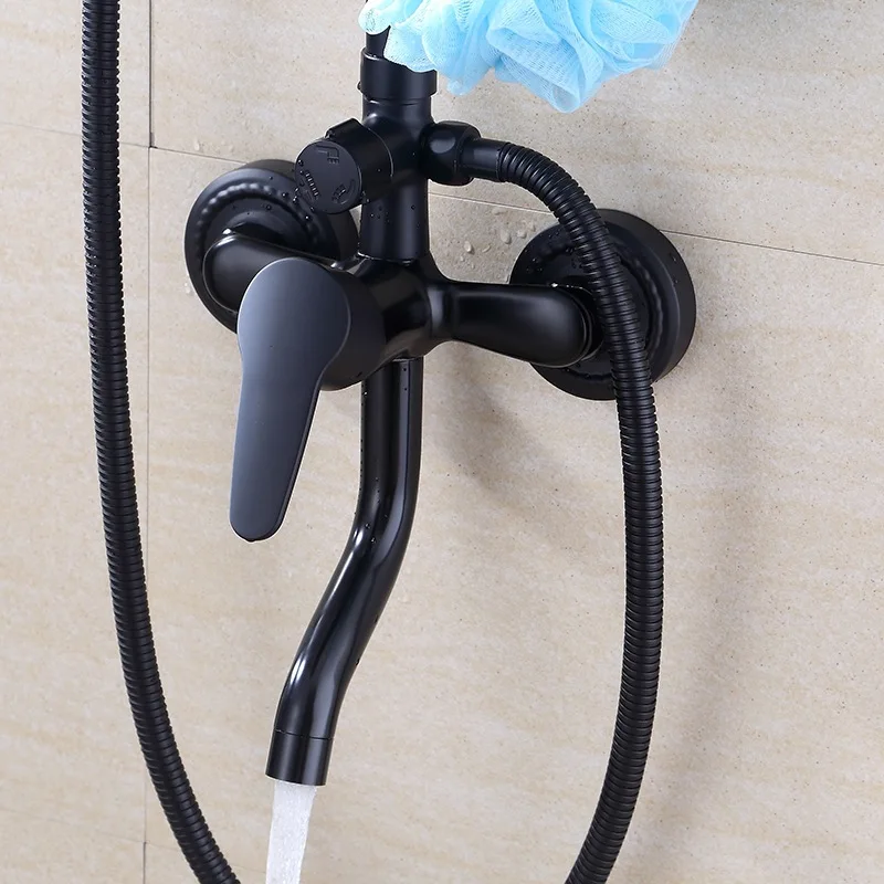 Душевой набор XAOZO для ванной комнаты черный бытовой медный смеситель душа