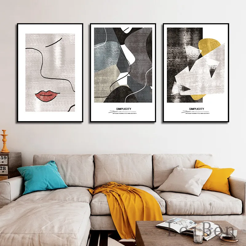 Простая Скандинавская абстрактная картина ручная роспись масляная живопись