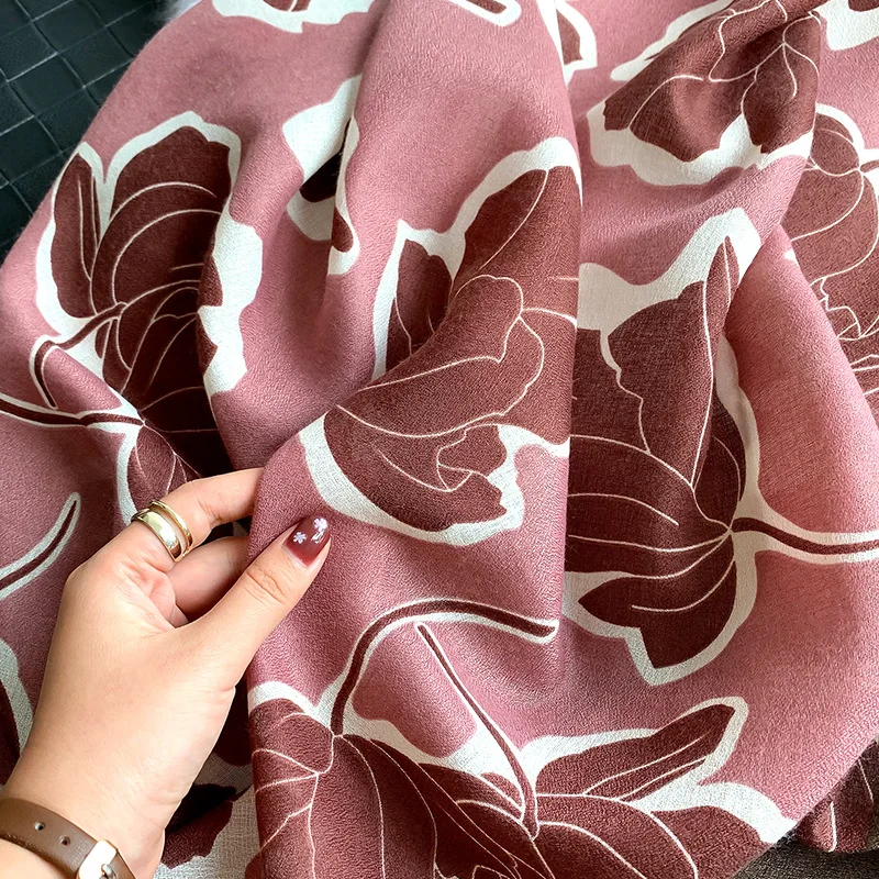 Женская коллекция Модные Винтажные листья Цветочная вискозная шаль шарф для