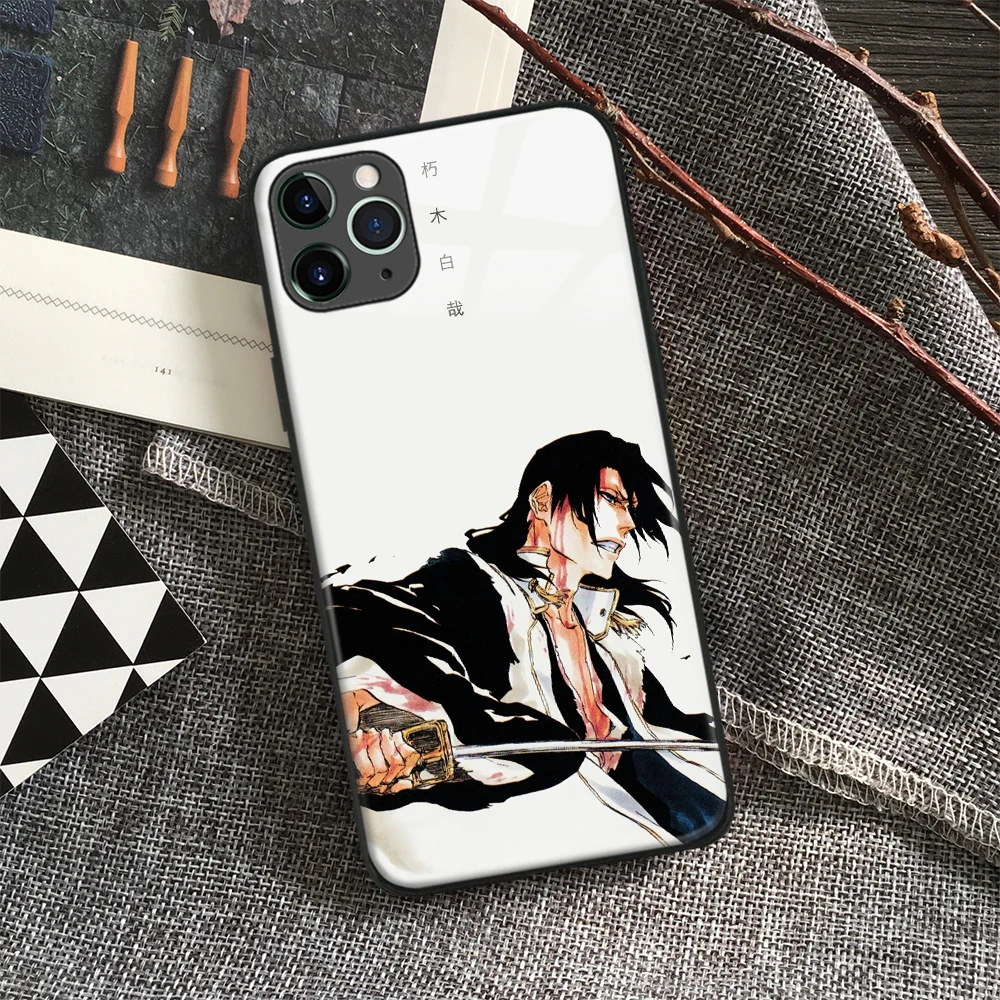 Byakuya Kuchiki Отбеливатель Аниме Мягкий ТПУ стеклянный чехол для телефона IPhone SE 6s 7 8 Plus