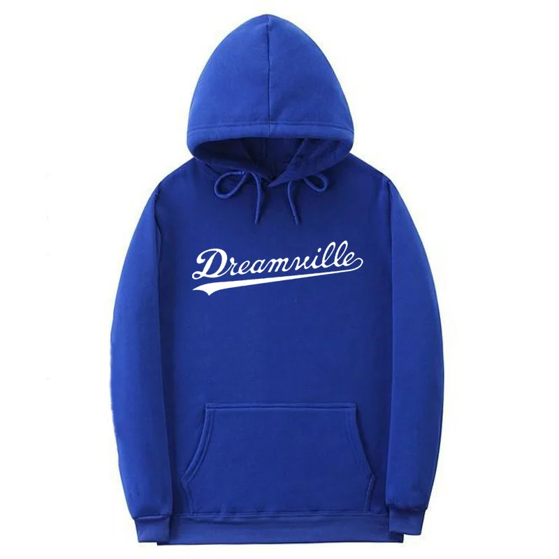 Новинка; худи Для мужчин хип-хоп DREAMVILLE Коул Логотип с капюшоном Swag письмо флисовые J худи с принтом Cole зимние толстовки Мужские пуловер - Цвет: Blue