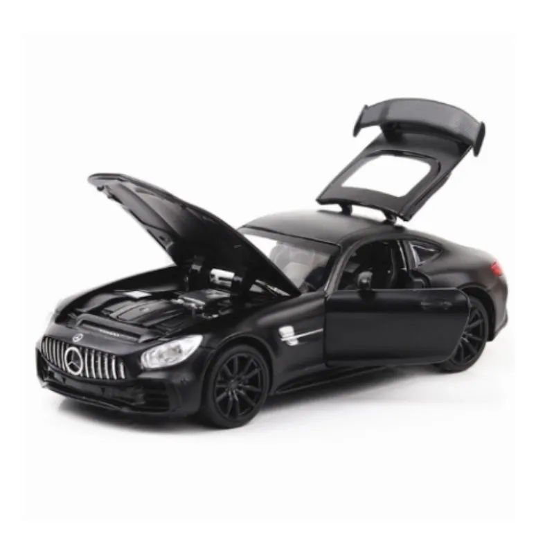 

Amg-gt simulation alloy car car car model 1:32 acousto-optic return force children's toy sports car model children's black car