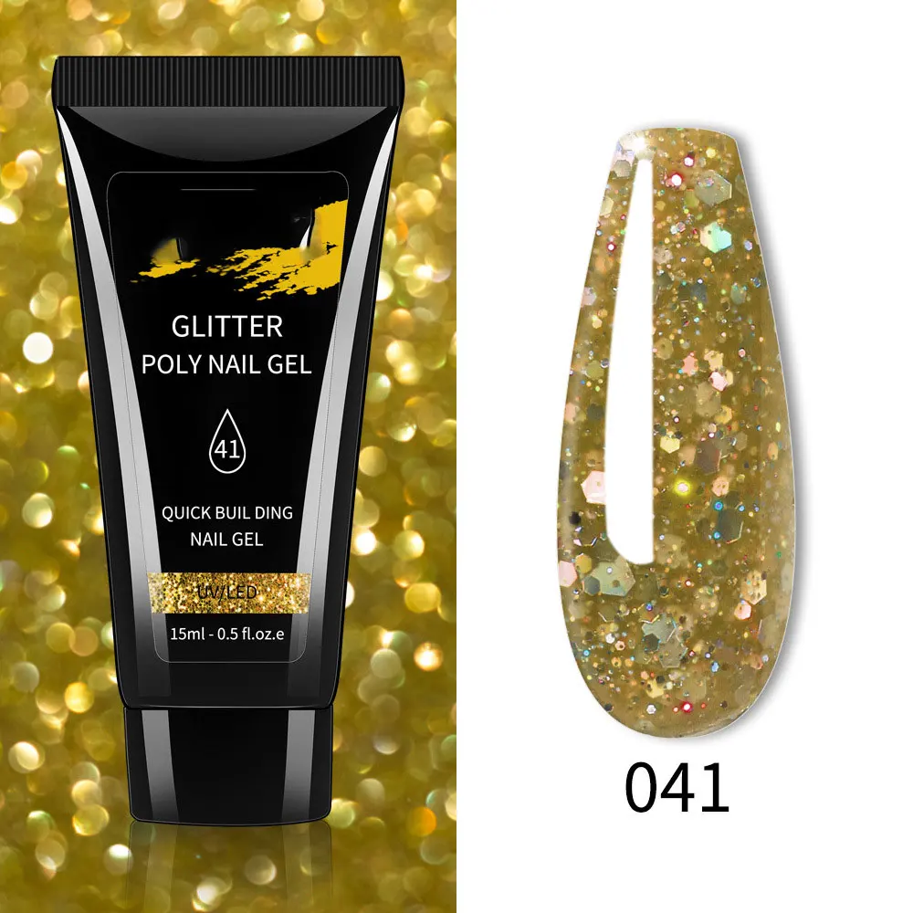 Поликристаллический гель для ногтей УФ-гель наращивания со звездами блестящий