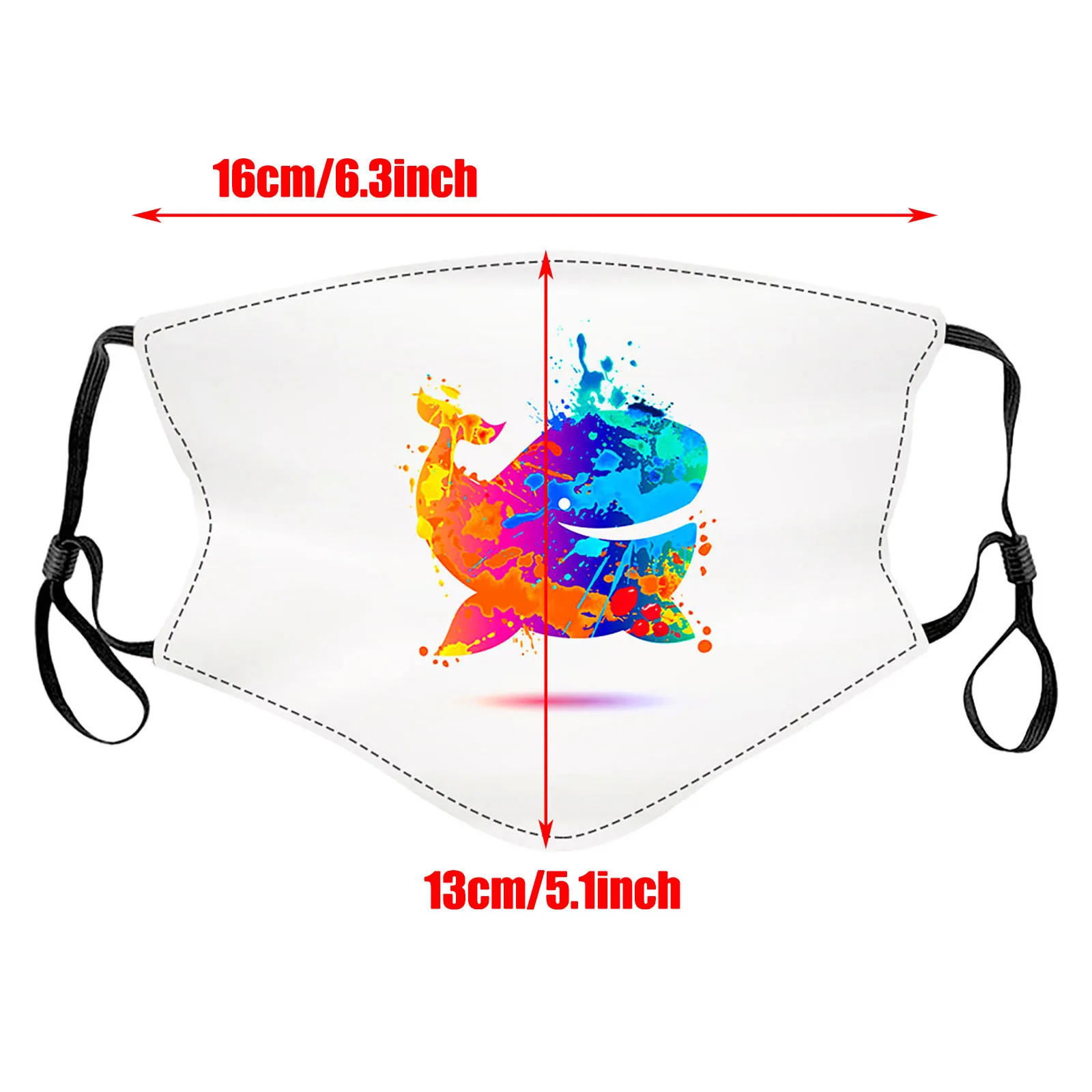 

Cartoon Colorful Animal Pattern Printed White Mouth Mask For Children Washable Reuse Adjustable Earloop Breathable Face Mask