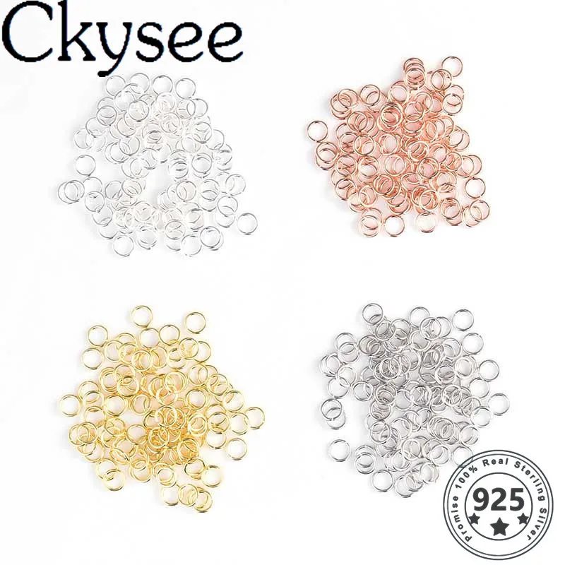 

Ckysee 50pcs/lot 925 Sterling Silver Open Jumping Rings Accessories Split Ring Connector for Key Chains Jewelry Making Findings