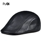 Шапка Pudi мужская из натуральной овечьей кожи, теплая брендовая Зимняя кепка для мальчиков, берет для гольфа и охоты, черная коричневая HL912