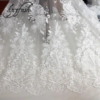 high quality lace embroidery lace bridal dress diy mesh fabric veil curtain decoration cloth white