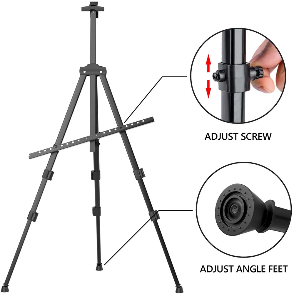 Мольберт Стенд штатив 160 см Регулируемая металлическая складная дорожная
