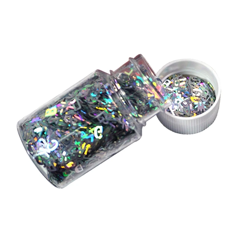 

Silvery Chunky Glitter Epoxy Resin Festival Chunky Heart Number Letter Sequins