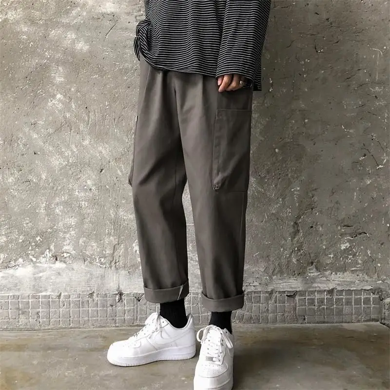 Новинка лета 2020 корейский тренд мужские уличные укороченные штаны с большими