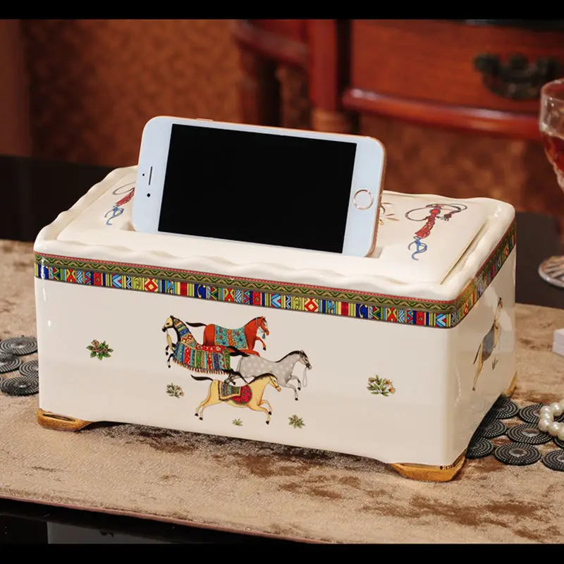 Коробка с одноразовыми салфетками керамическая ванная комната держатель бумаги