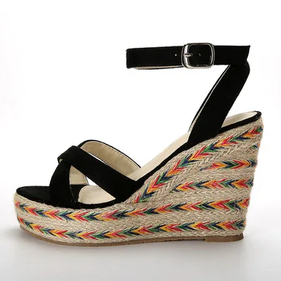 

Clogs Wedge Handmade Sandal Cross 2021 Summer High Heels Sale Of Women's Shoes Large Size Open Toe Cross-Shoes Muffins shoe Plat
