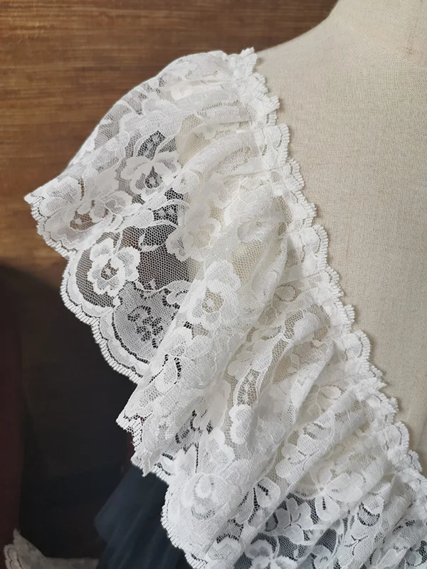 13CM Wide White Tulle 3d Lace Fabirc Embroidered Ribbon Edge Fringe Trim Dress Hats Curtains Sofa Beds DIY Sewing Suppplies | Дом и сад