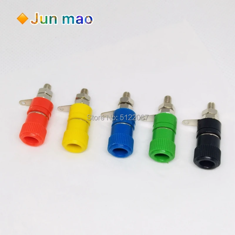 10PCS Terminal Blocks JS-910B JS-919 4mm Amplifier Connector Binding Post Banana Plug Jack Mount 5 Color Each 2Pcs Red | Обустройство