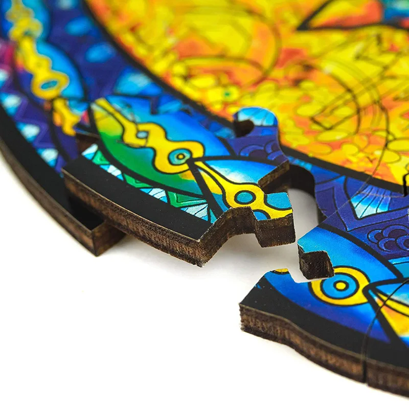 

Wooden Puzzle Sea Turtle Chameleon Totoro Head Animal Puzzle for Adults Kids Interactive Educational Toy Gift Home Decor