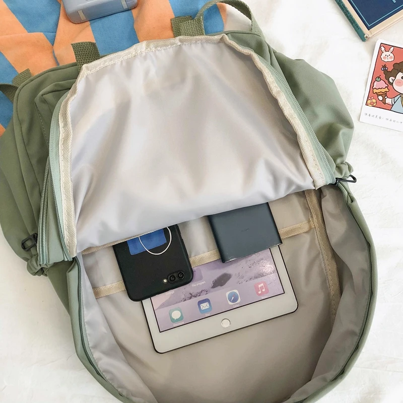 

EnoPella Women Backpack Female BookBag for Girls Fashion Student Cute Buckle Kawaii Waterproof Nylon School Bag Mochila Rucksack