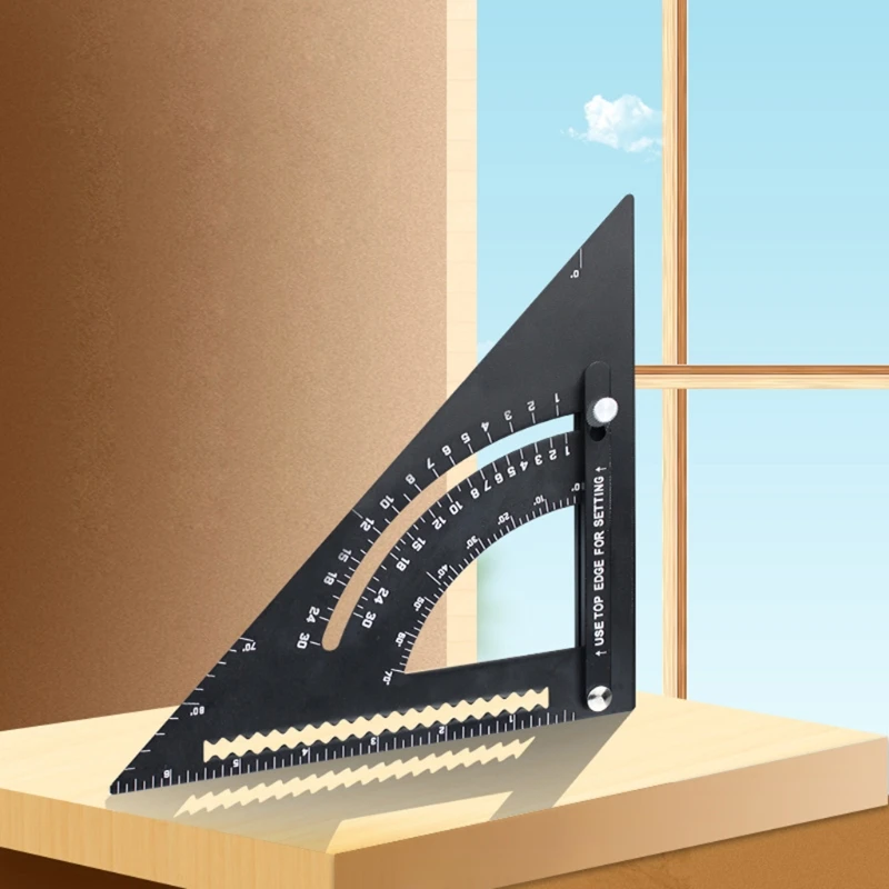 

45+90 Degree WoodWorking Ruler Triangle Rule Thickening Angle Rule Carpenter Measuring Measure Tool with Gauge and Ruler 649A
