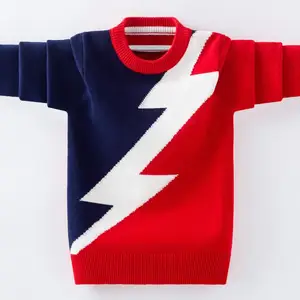 Весенние детские свитера для подростков зимние толстые пуловеры из чистого хлопка с флисовой подкладкой с круглым вырезом Вязаные Пуловеры Одежда для маленьких мальчиков рубашка