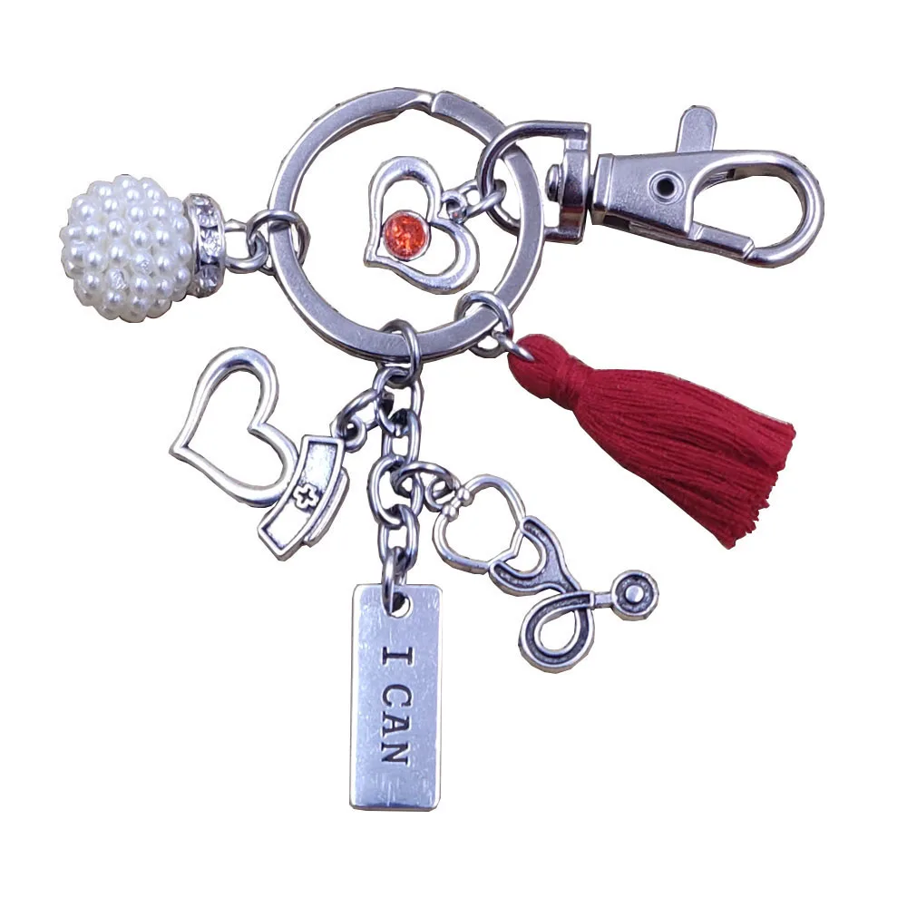 Роскошный тисненый могу буквами слово Шарм медсестры Кепки брелок стетоскоп