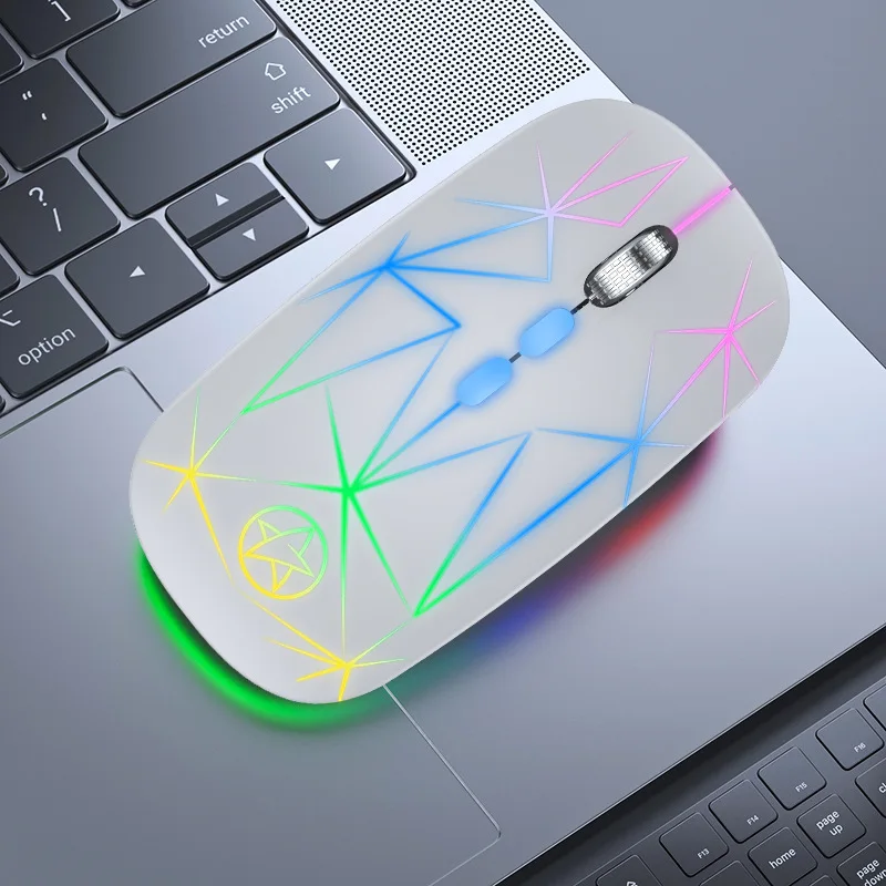 Мышь Компьютерная Аккумуляторная RGB USB 2 4 ГГц светодиодный светодиодная