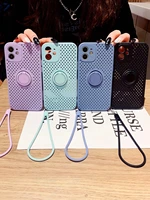 hollow phone cases for iphone 11 pro max 11 pro x xs xr xs max i7 i8 plus se 2020 breathable phone stand case with lanyard