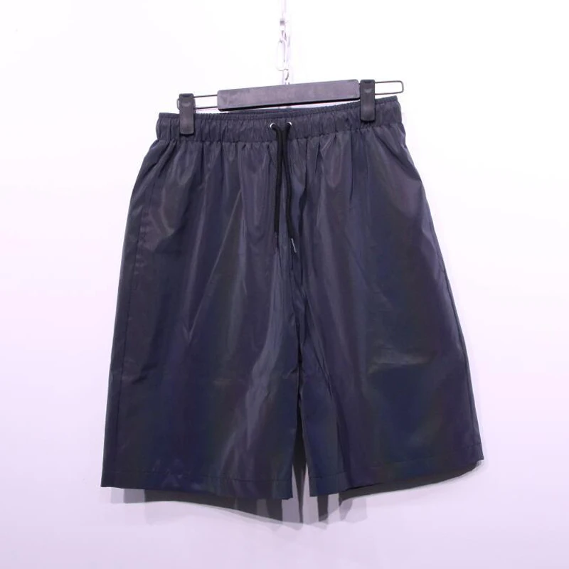 

Men personality colorful reflective shorts casual jogger shorts mens nightclub stage costume street hip hop punk short WG985