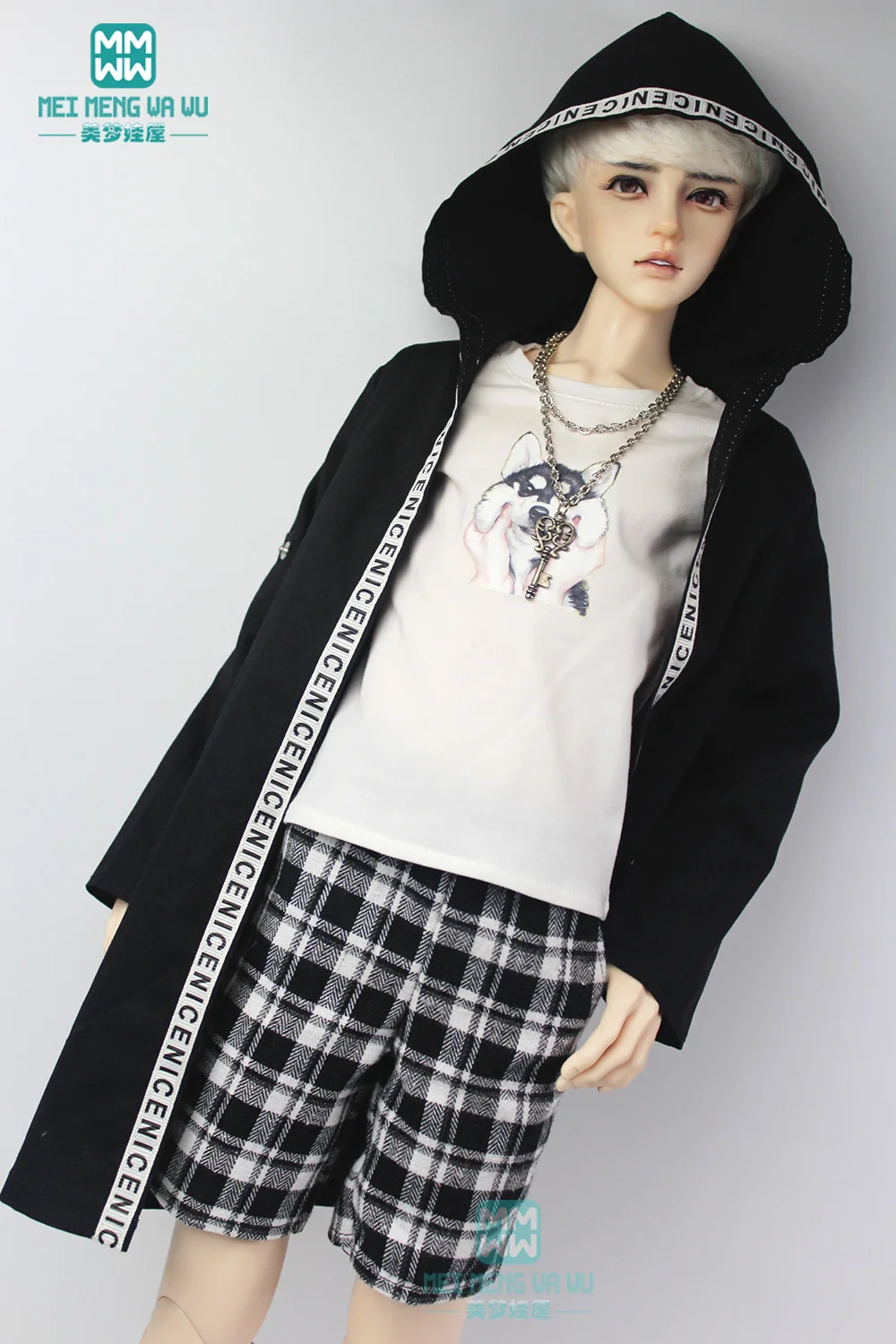 Аксессуары для шарнирной куклы Одежда 70 см модные клетчатые шаровары черные