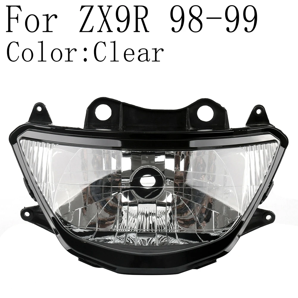 

Motorcycle Front Headlight Lamp Assembly For Kawasaki Ninja ZX-9R 1998 1999 Clear Lens