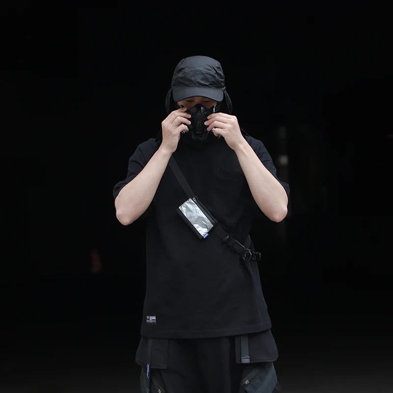WHYWORKS 20SS Techwear графическая черная футболка сломанная модель в стиле хип хоп панк