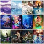 PhotoCustom 60x75 см Масло Краски ing по номерам Русалка декорации Краски по номерам на рисунок на холсте акварель по номерам домашний декор