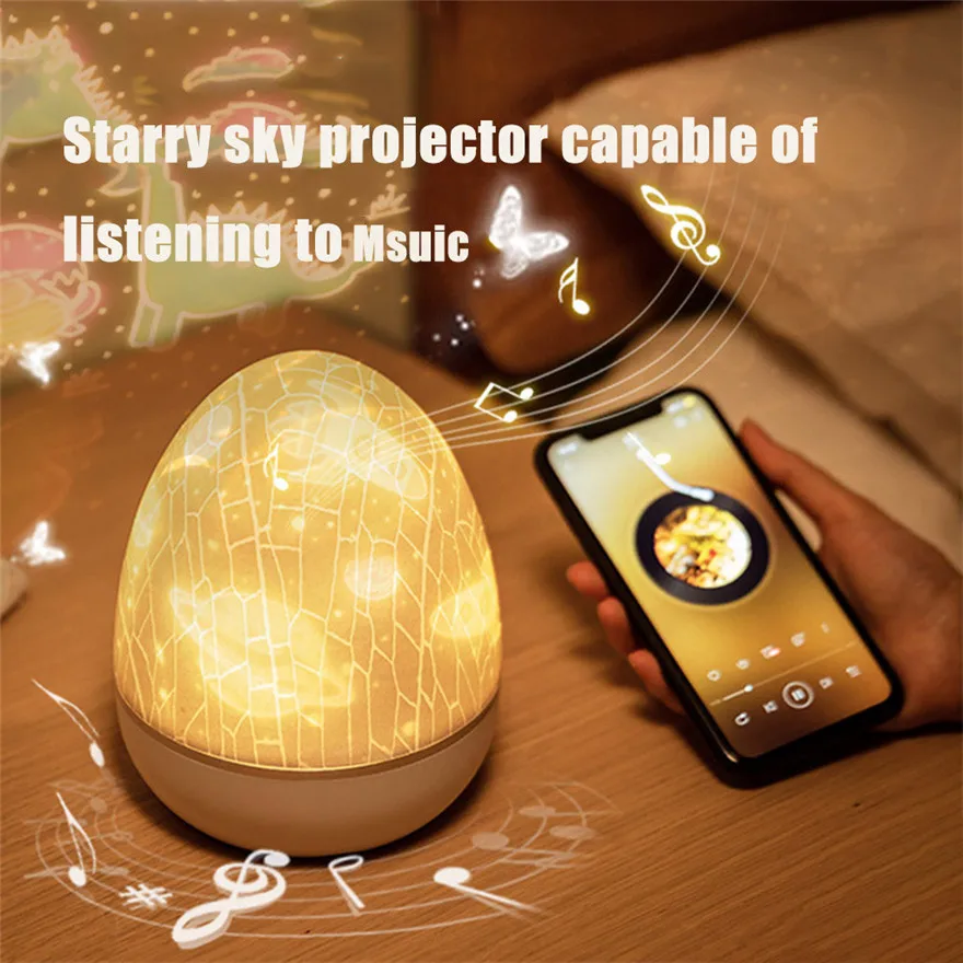 Проекционная музыкальная лампа с дистанционным управлением модель Bluetooth белым