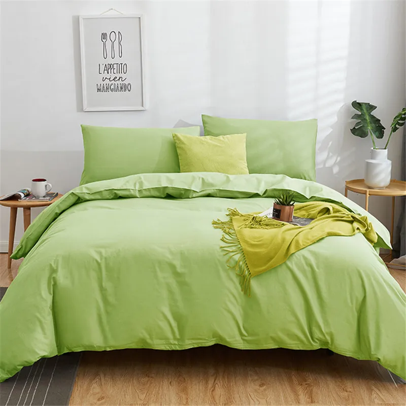

100% cotton solid color bedding duvet cover bed cover bedding for family double bed Nordic bed cover winter quilt cover
