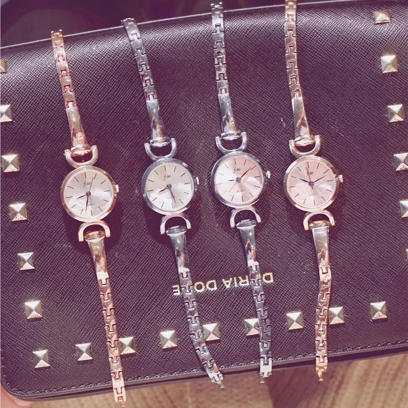 

Fashion watch woman gift sets Rose Gold/ Silver wrist watch jewelry bracelet set slim band simple watch daisy leaves bracelets