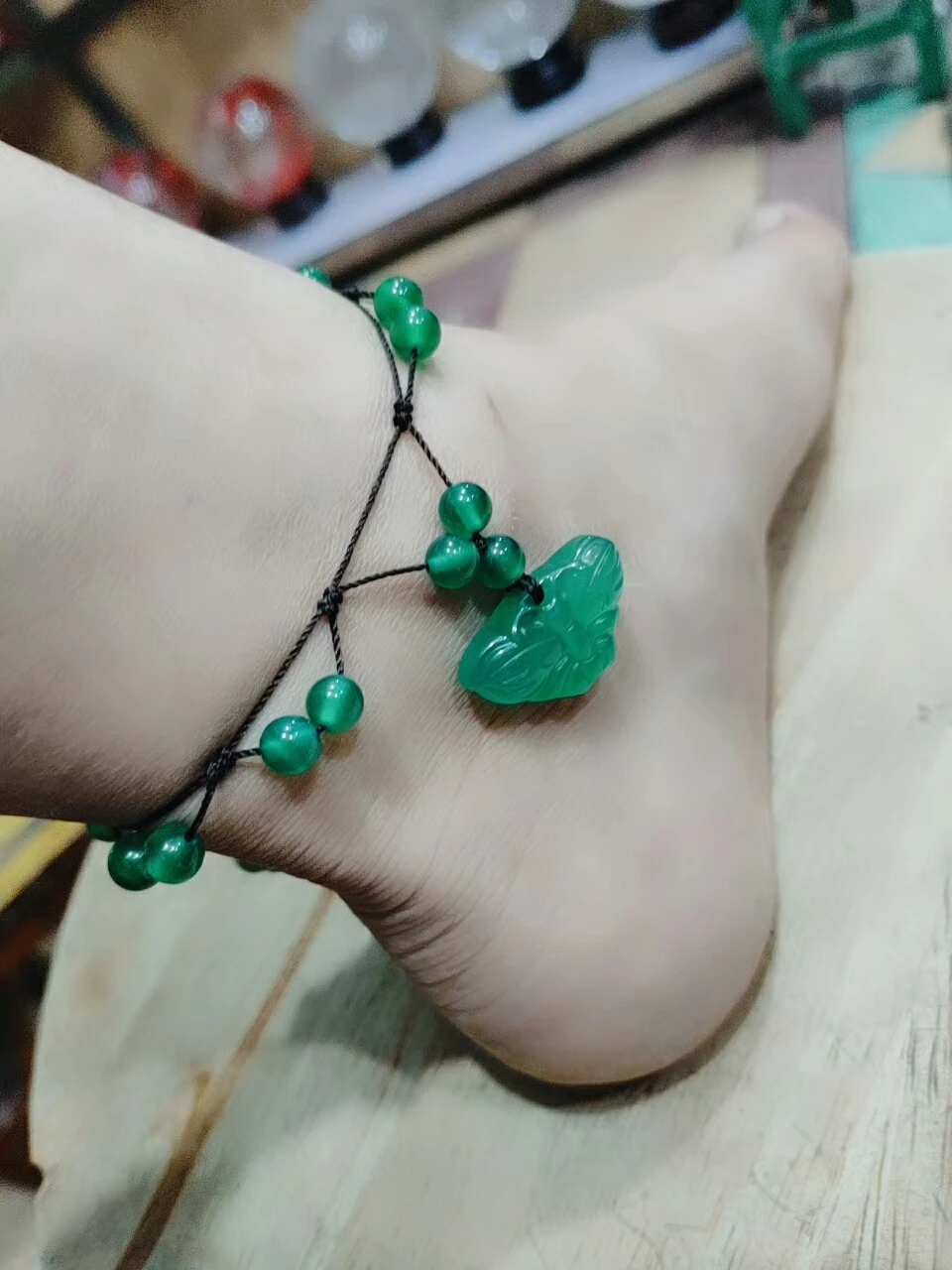 LETSFUN вязаный Натуральный китайский зеленый нефритовый халцедон ручной работы