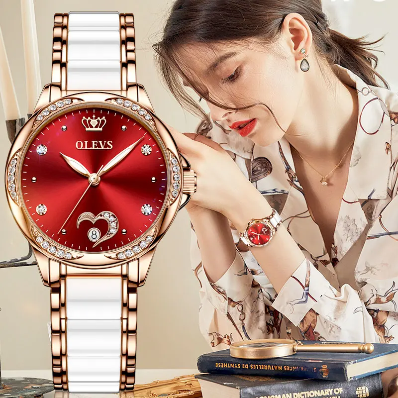 Women's Automatic Mechanical Watch Date Ladies Watch TOP Brand Luxury Ceramic Fashion Women Watches Stainless Steel reloj mujer