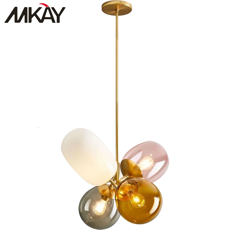 Цветная люстра стеклянная ручной работы для дома/кофейного бара скандинавский