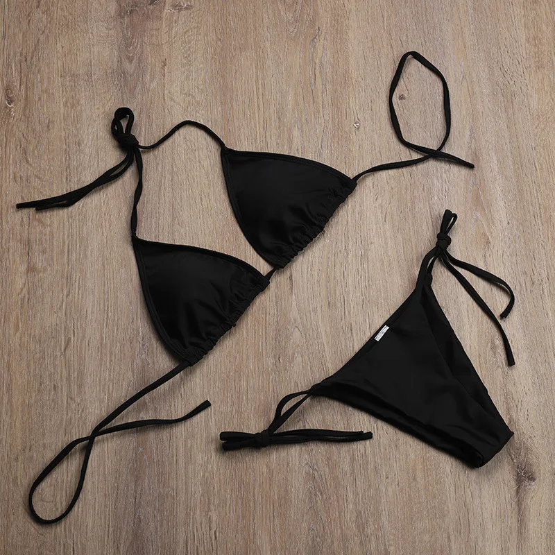 2020 swimwear European and American sexy strappy triangle split bikini AliExpress hot swimsuit XYY-116 | Женская одежда