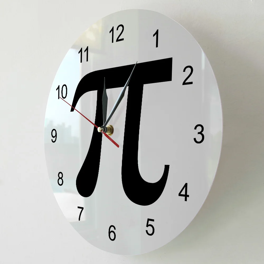 3D символ Пи Geek pi 3 14 настенные часы силуэта математический знак Pi Life of