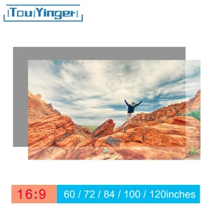 Touyinger 16:9 светоотражающий экран для проектора высокой яркости 60 72 84 100 120 130 дюймов тканевый экран для Espon BenQ XGIMI