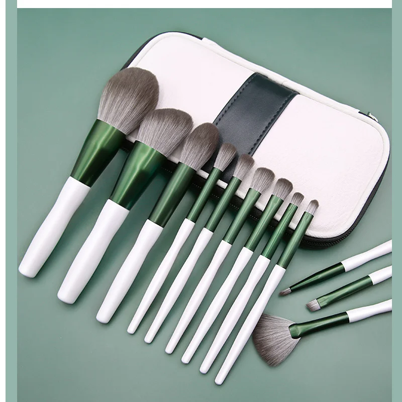 

14 Pcs Makeup Brush Suit Contour Powder Foundation Eye Shadow Concealer Eyebrow Highlight Blush Lips Make Up Tool Wooden Handle