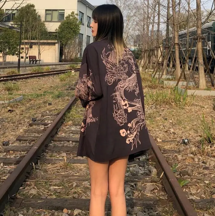 Японский стиль пальто кимоно летний кардиган Ретро юката женщина мужчина